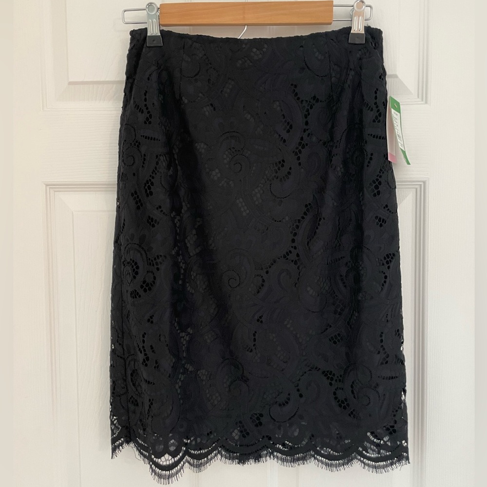Lilly Pulitzer Black Lace Skirt Size 6